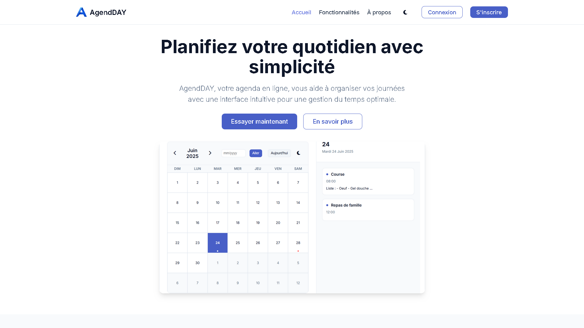 AgendDAY – hero section