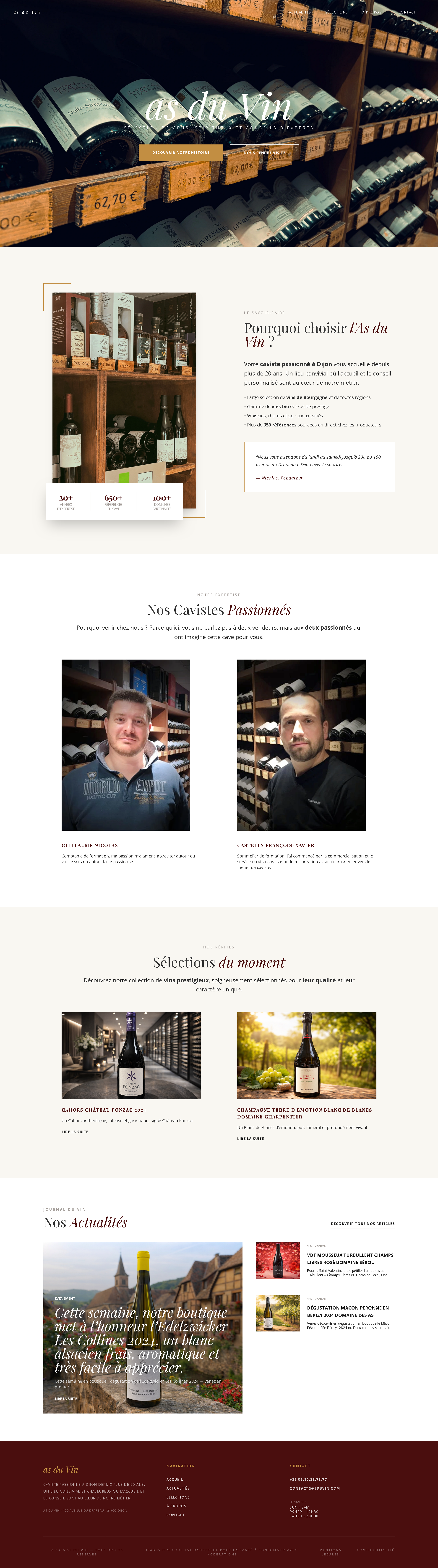 Page d'accueil As du Vin