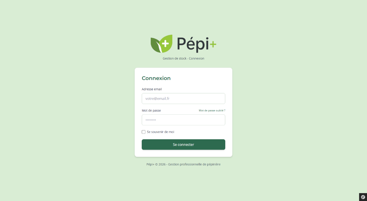 Page de connexion Pépi+